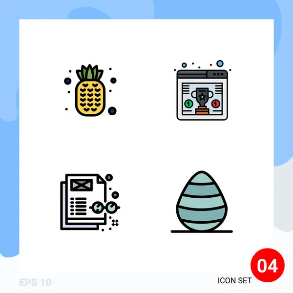 Interface Utilisateur Filledline Flat Color Pack Modern Signs Symbols Food — Image vectorielle
