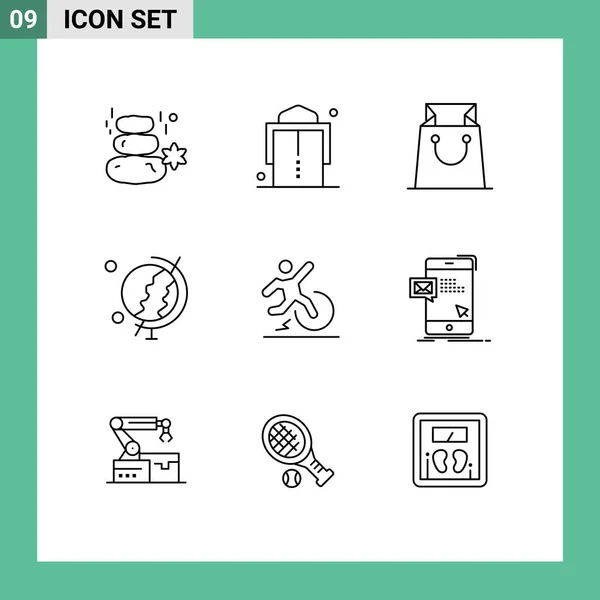 Group Modern Outlines Set Escape Change Bag Business Education Editable — Stock Vector