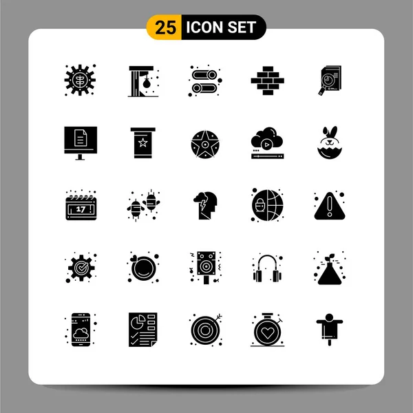 Universal Icon Symbols Group Modern Solid Glyphen Analytic Research Enable — Stockvektor