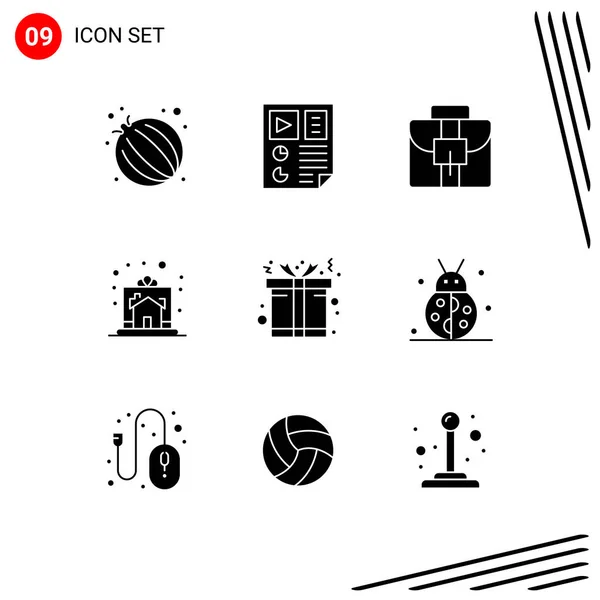 Universal Icon Symbols Group Modern Solid Glyphs Christmas House Chatch — Διανυσματικό Αρχείο