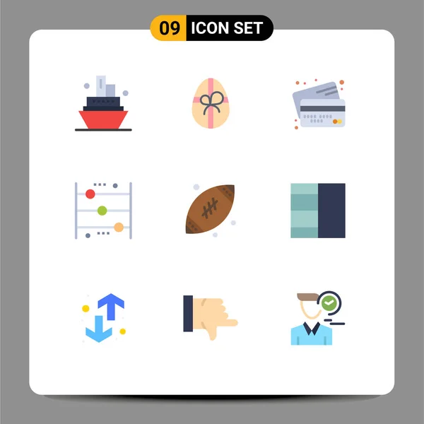Pictogram Set Simple Flat Colors Father Learning Credit Count Computing — 스톡 벡터
