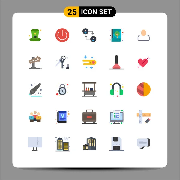 Interface Usuário Flat Color Pack Modern Signs Symbols Administrator Notebook — Vetor de Stock