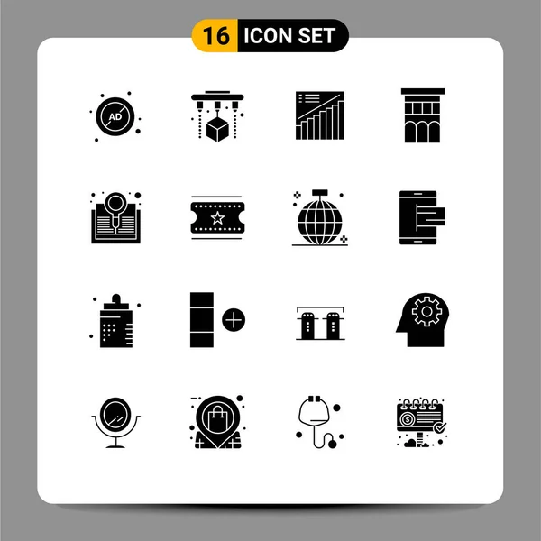 Universal Icon Symbols Group Modern Solid Glyphs Residence House Chart — Vetor de Stock