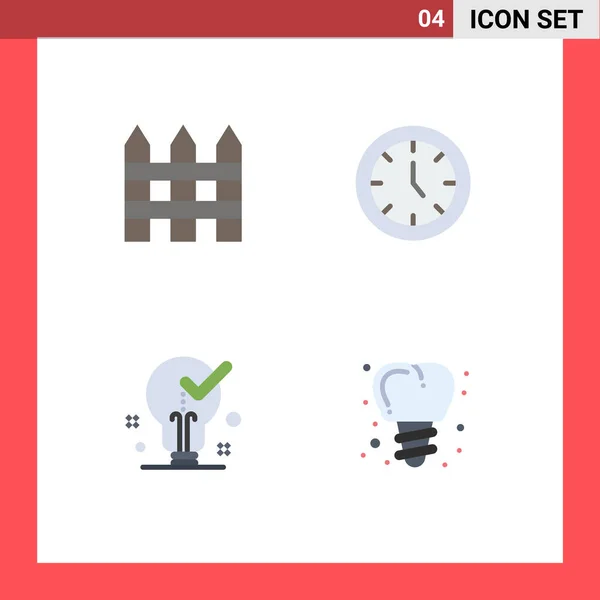Flat Icon Pack Mit Universellen Symbolen Für Barrikade Idee Innenraum — Stockvektor