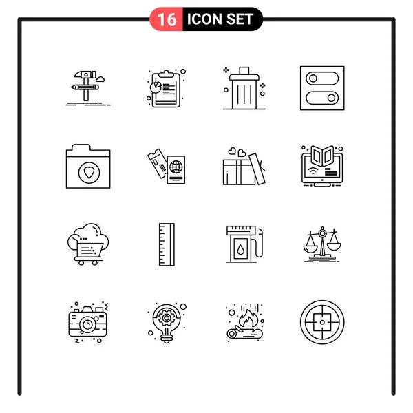 Thematic Vector Outlines Editable Sysymbols Files Toggle Bin Switch Remove — Vector de stock