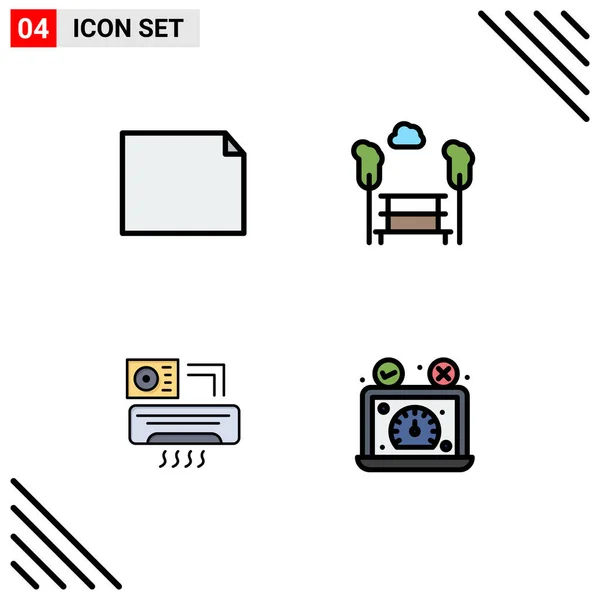 Jeu Symboles Icônes Interface Utilisateur Modernes Signes Pour Document Parc — Image vectorielle