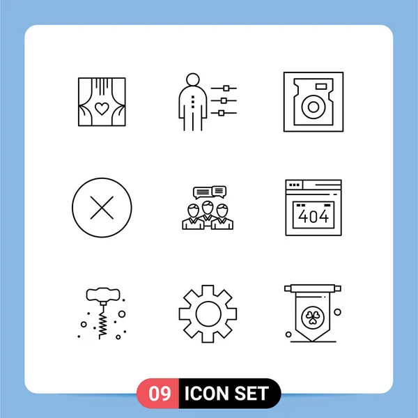 Universal Icon Symbols Group Modern Outlines Chat Media Player Person — Stock Vector