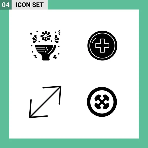 Vector Icon Pack Line Signs Symbols Bouquet Treatment Rose Hospital — 스톡 벡터