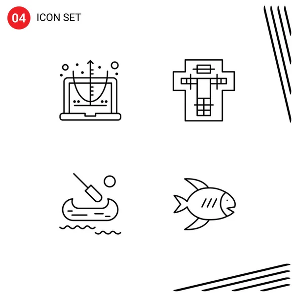 Mobile Interface Line Set Pictograms Calculate Boat Equation Decapitate Canada — Image vectorielle