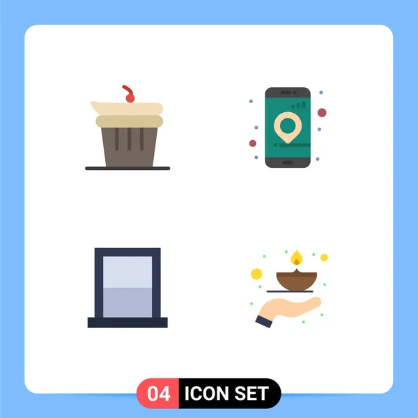 Universal Icon Symbols Group Modern Flat Icons Bedroom Kitchen Location — Διανυσματικό Αρχείο