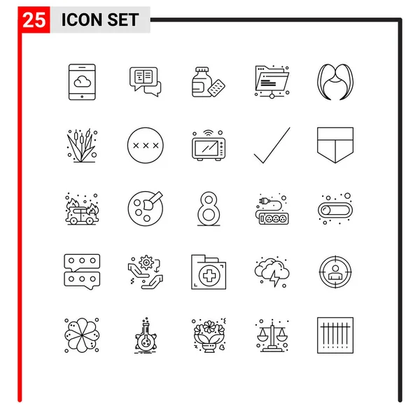 Creative Icons Modern Jelek Szimbólumok Férfi Hipster Orvostudomány Bajusz Hálózat — Stock Vector