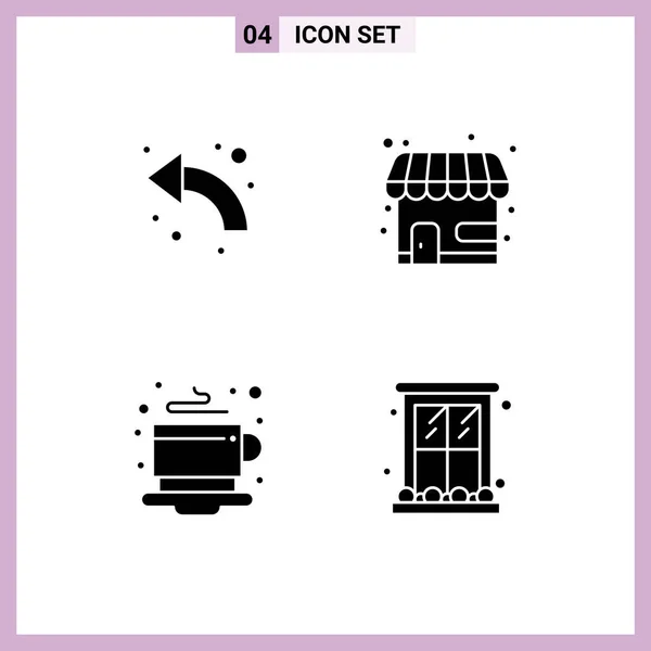 Creatieve Iconen Moderne Tekens Symbolen Van Pijl Ontbijt Links Winkel — Stockvector