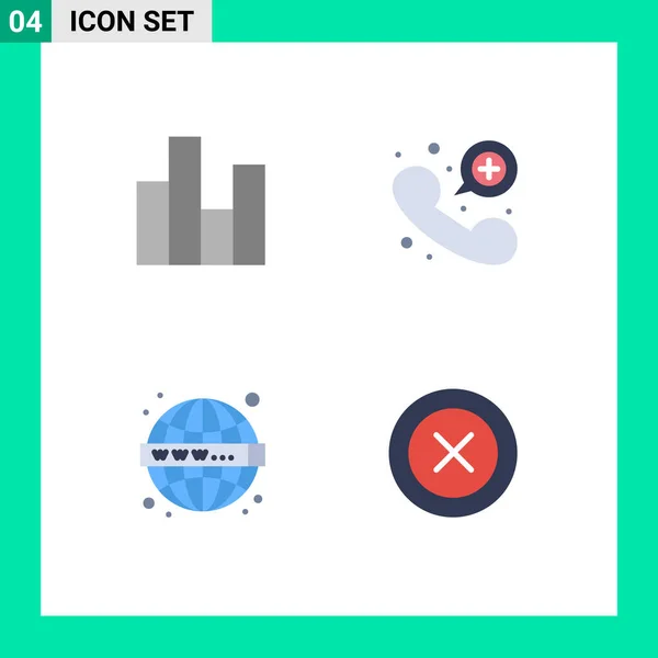 Modern Set Flat Ikonok Szimbólumok Mint Bar Seo Pénzügy Kapcsolat — Stock Vector