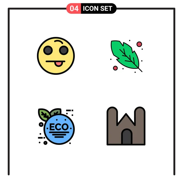 User Interface Filledline Flat Color Pack Modern Signs Symbols Emojis — Stock Vector