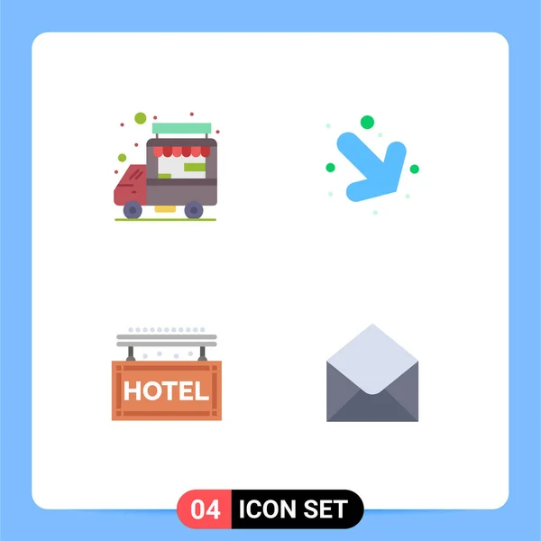 Universal Flat Icons Set Web Mobile Applications Car Travel Food — Vector de stock