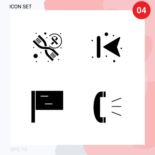 Користувацький Інтерфейс Solid Glyph Pack Сучасних Знаків Символів Dna Відповідь — стоковий вектор