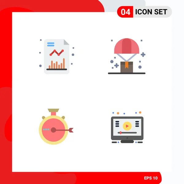 Pack Modern Flat Icons Signs Symbols Web Print Media Business — Stock Vector