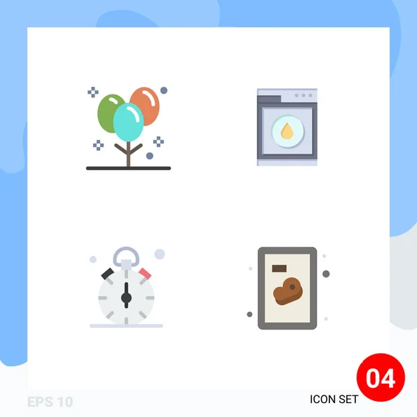 User Interface Pack Basic Flat Icons Balloons Watch Holiday Machine — Διανυσματικό Αρχείο