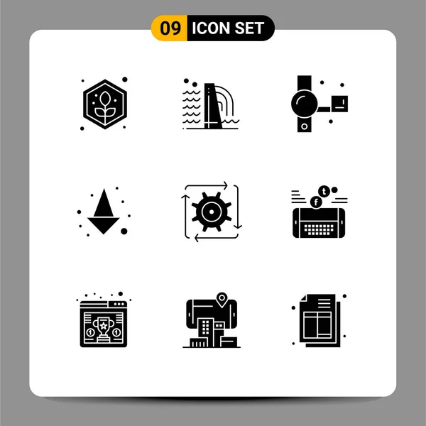 Pictogram Set Simple Solid Glyphs Automation Full Camcorder Video Camera — 스톡 벡터