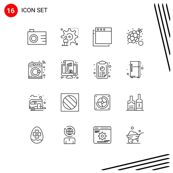 2014 Mobile Interface Outline Set Pictograms Smart Control Apps Summer — 스톡 벡터