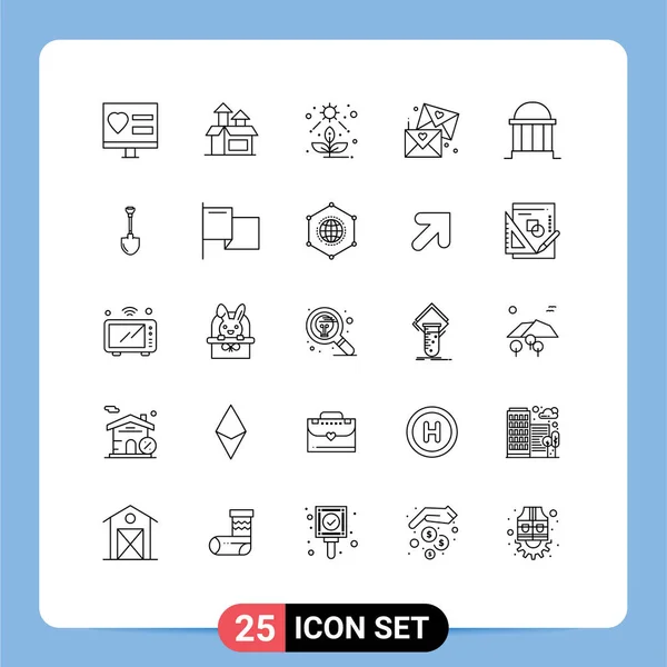 Stock Vector Icon Pack Líneas Signos Símbolos Para Arquitectura Gafas — Vector de stock