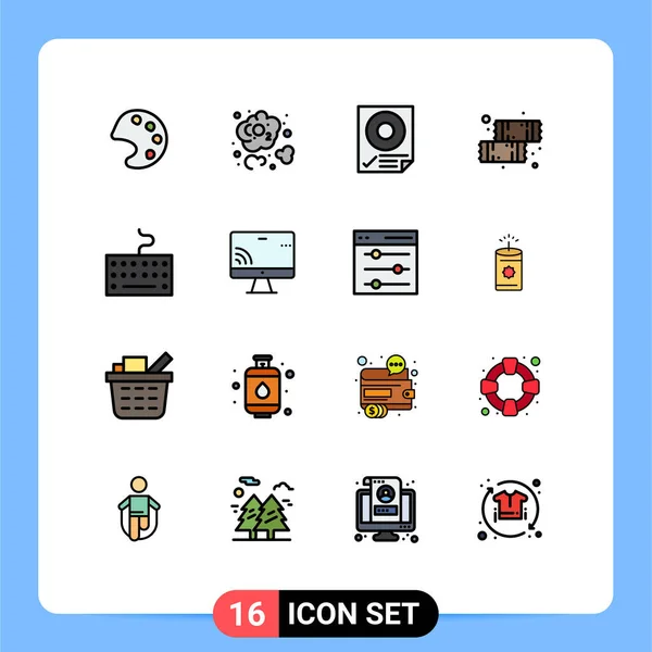 Set Modern Icons Sysymbols Signs Keyboard Sweets Data Food Chocolate — Vector de stock