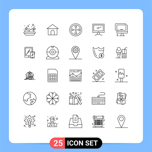 Universal Icon Symbols Group Modern Lines Mobile Smartphone Turbine Device — Stockový vektor