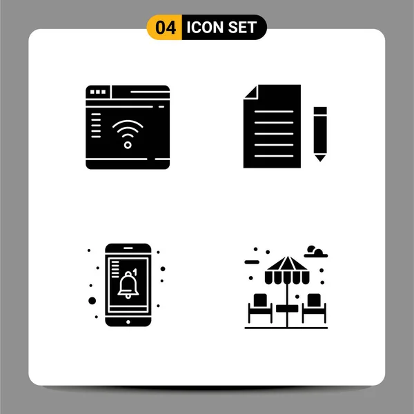 Stock Vector Icon Pack Mit Linienzeichen Und Symbolen Für Internet — Stockvektor