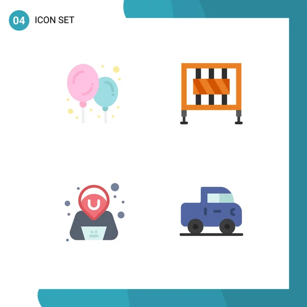 Modern Set Flat Icons Pictograph Baby Stuff Car Crossing Confirm — 스톡 벡터