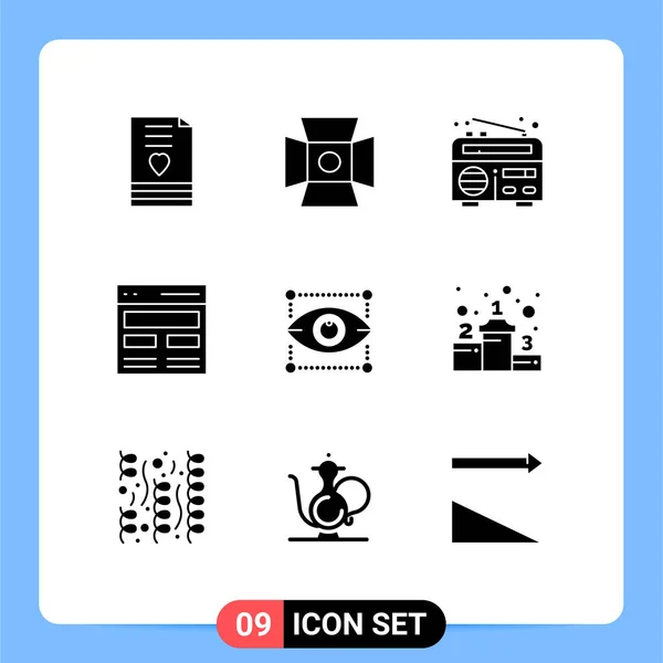 Set Modern Icons Sysymbols Signs Creativity Interface Studio Hero Communication — Archivo Imágenes Vectoriales