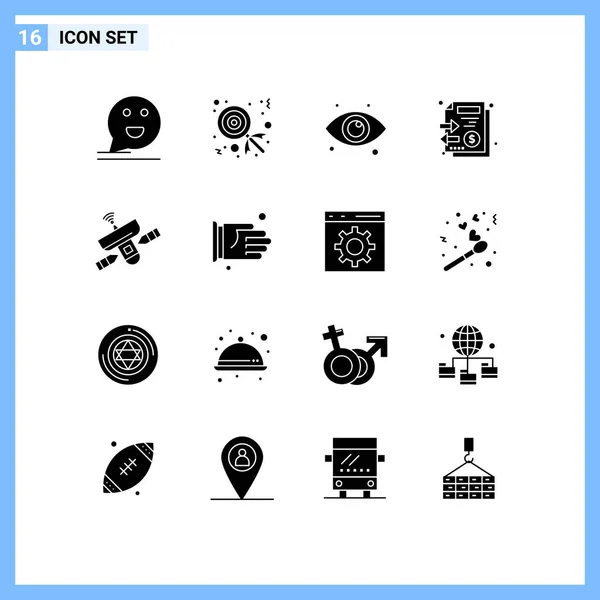 Stock Vector Icon Pack Mit Linienzeichen Und Symbolen Für Antenne — Stockvektor