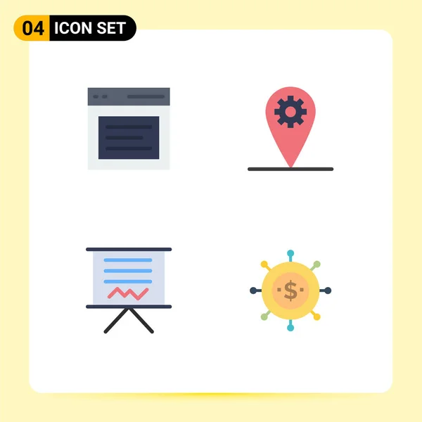 Set Modern Icons Sysymbols Signs Communication Board Message Geo Education — Archivo Imágenes Vectoriales