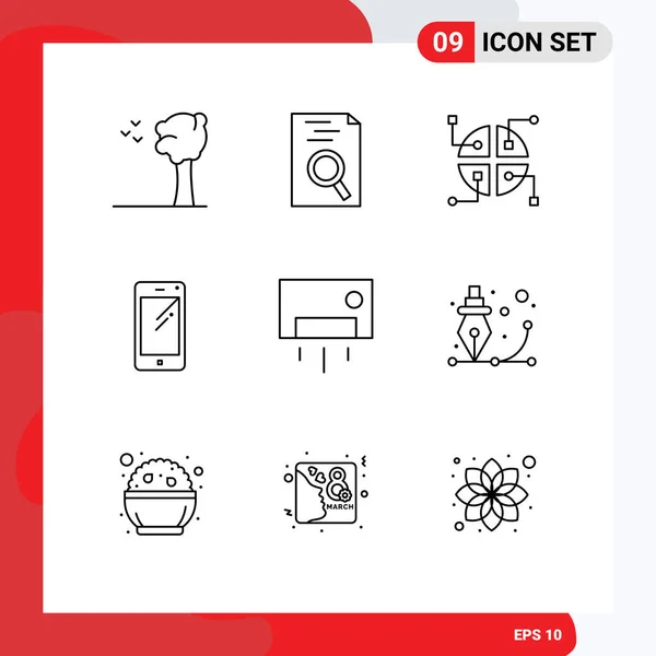 Universal Icon Symbols Group Modern Outlines Home Ware Appliances Map — Stockvektor