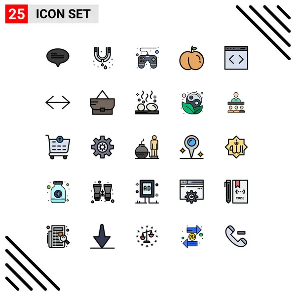 Stock Vector Icon Pack Line Signs Symbols Left Website Game — Vector de stoc