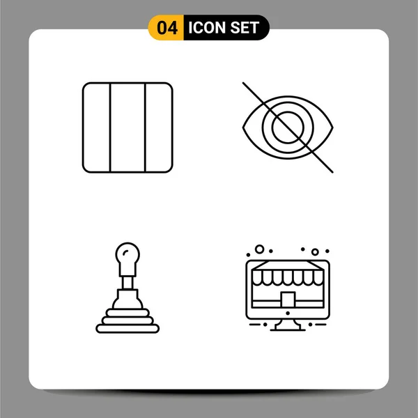 Group Filledline Flat Colors Signs Symbols Distribute Gearbox Layout Hide — Stock Vector