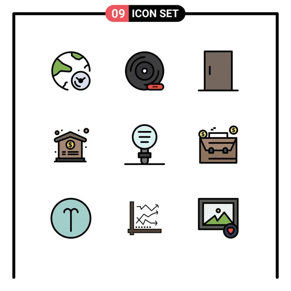 Universal Icon Symbols Group Modern Filledline Flat Colors Biology Dollar — Vetor de Stock