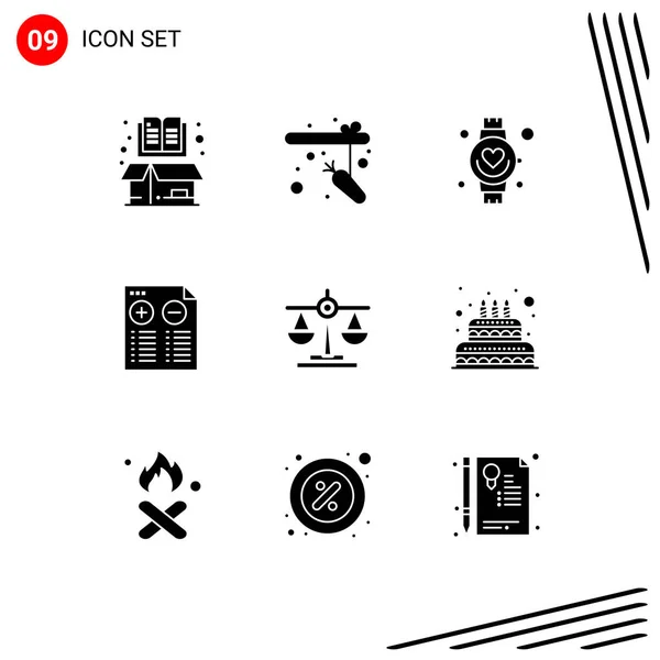 Universal Icon Symbolen Groep Van Moderne Solid Glyphs Justice Beat — Stockvector