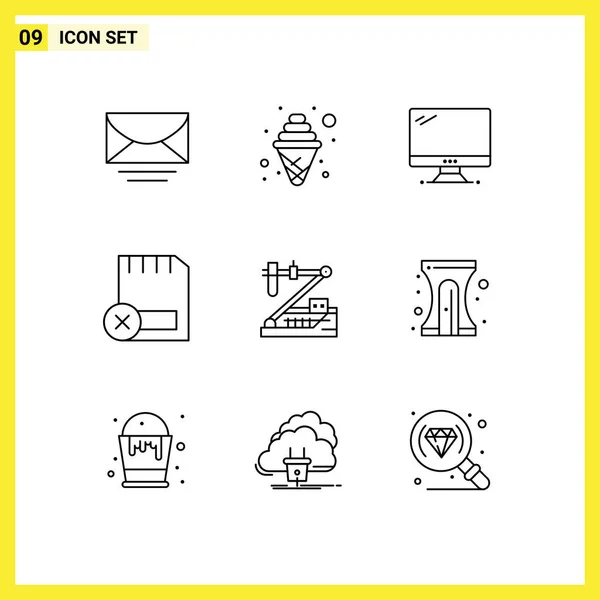 Set Modern Icons Symbols Signs Removed Devices Computer Computers Editable — Stock Vector