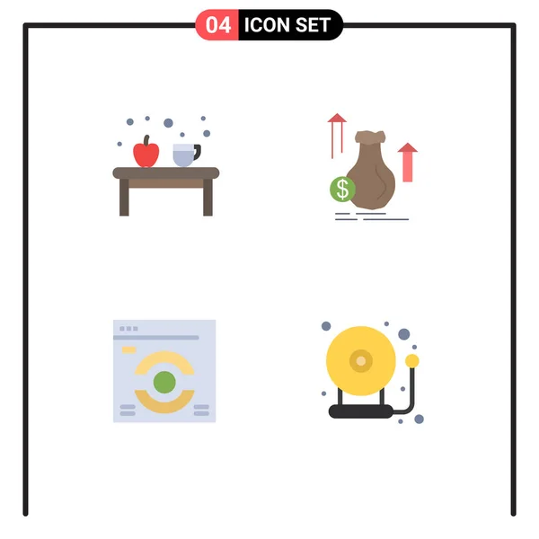 Πακέτο Δημιουργικών Flat Icons Του Καφέ Απόθεμα Εκπαίδευση Τσάντα Web — Διανυσματικό Αρχείο