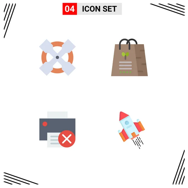 Set Vector Flat Icons Grid Tools Gadget Bag Shopping Printer — Stock Vector
