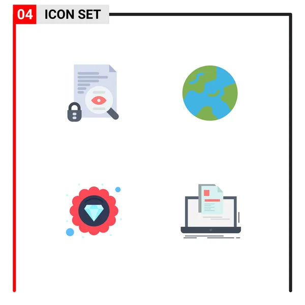 Conjunto Moderno Iconos Planos Símbolos Como Archivo Marketing Seo Vigilancia — Archivo Imágenes Vectoriales