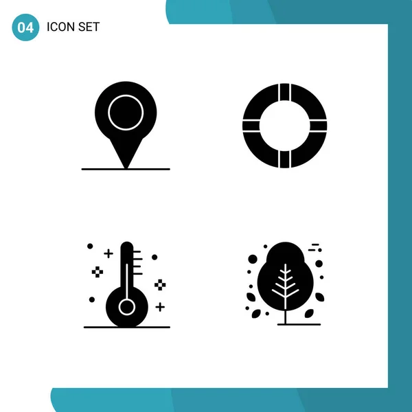 Universal Solid Glyph Signs Symbols Location Thanks Day Life Festival — Stock Vector