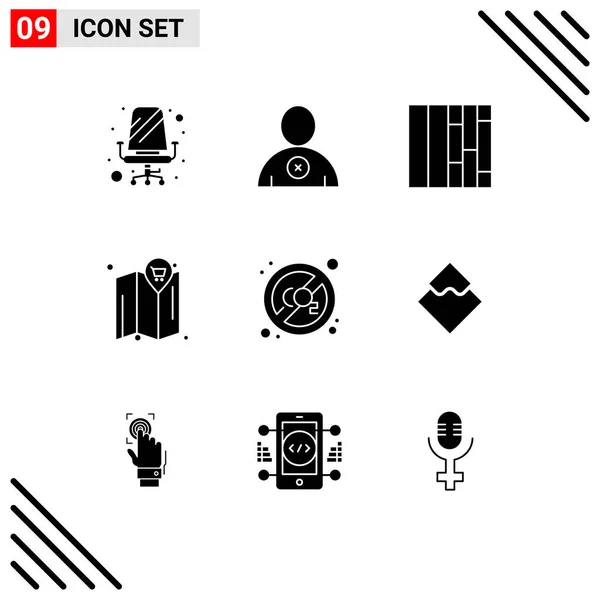 User Interface Solid Gyph Pack Modern Signs Sysymbols Coin Disable — Vector de stock