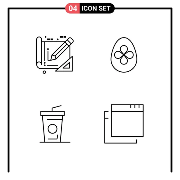 Vector Stock Icon Pack Líneas Símbolos Para Herramientas Taza Desechable — Archivo Imágenes Vectoriales