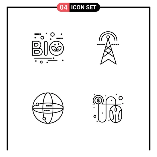 Set Modern Icons Symbols Signs Bio Computing Nature Electricity Internet — 스톡 벡터