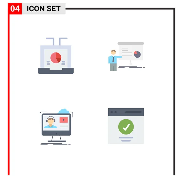 Universal Flat Icons Set Web Mobile Applications Business Seminář Report — Stockový vektor