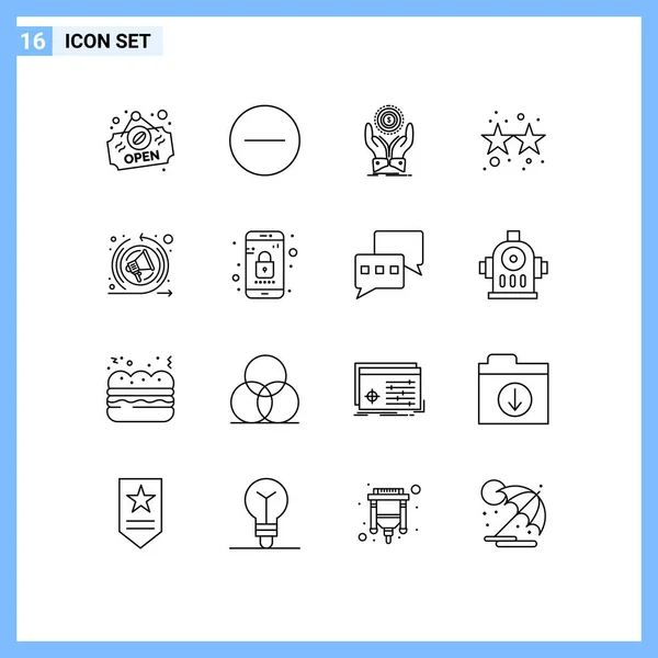 Creative Icons Современные Знаки Символы Сео Речи Маркетинг Стек Звезды — стоковый вектор