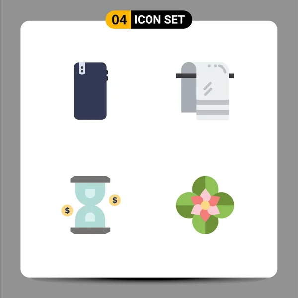 Conjunto Icones Modernos Símbolos Sinais Para Telefone Vidro Androide Seco — Vetor de Stock