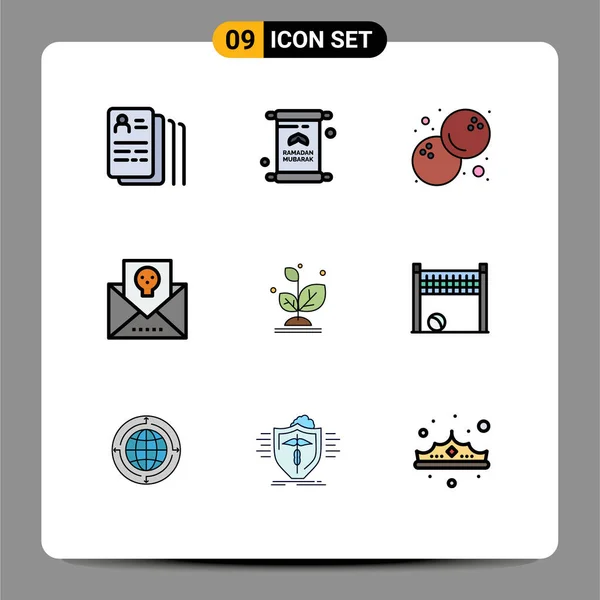 Universal Icon Symbols Group Modern Filledline Flat Colors Plant Horror —  Vetores de Stock