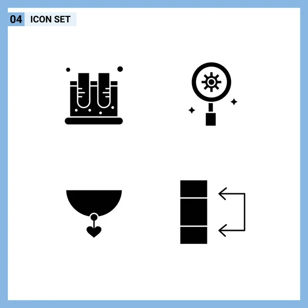 Set Van Moderne Pictogrammen Symbolen Tekenen Voor Chemie Ketting Wetenschap — Stockvector